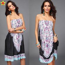 Plus Size Casual Women Dresses 2016 Summer Deep V Backless Sundresses Sexy Women Silk Dress Extra Large Beach Style Hot Sale