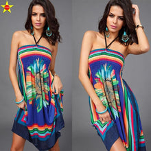 Plus Size Casual Women Dresses 2016 Summer Deep V Backless Sundresses Sexy Women Silk Dress Extra Large Beach Style Hot Sale