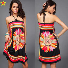Plus Size Casual Women Dresses 2016 Summer Deep V Backless Sundresses Sexy Women Silk Dress Extra Large Beach Style Hot Sale