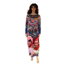 2017 African Dashiki New Fashion Design Bazin Super Elastic Party Plus Size Diamond Loose Face Print Maxi Dress For Lady