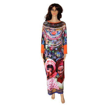 2017 African Dashiki New Fashion Design Bazin Super Elastic Party Plus Size Diamond Loose Face Print Maxi Dress For Lady
