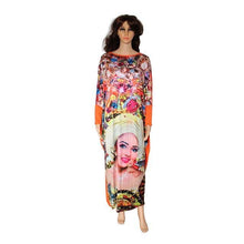 2017 African Dashiki New Fashion Design Bazin Super Elastic Party Plus Size Diamond Loose Face Print Maxi Dress For Lady