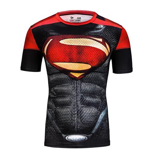 2016 marvel batman compression shirt fitness tights crossfit quick dry short sleeve t shirt Summer Men tee tops clothing