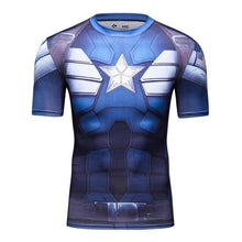 2016 marvel batman compression shirt fitness tights crossfit quick dry short sleeve t shirt Summer Men tee tops clothing