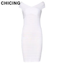 CHICING Sexy Slash Neck Off Shoulder Cross Bandage Dress 2017 Stretch Sleeveless High Waist Mini Bodycon Dress Vestidos A148007