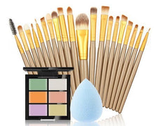 makeup brushes Set 6 Colors Concealer Palette maquiagem Puff 20 brushes Face Contour Cosmetic Make Up Tools Brushes for make-up