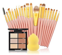 makeup brushes Set 6 Colors Concealer Palette maquiagem Puff 20 brushes Face Contour Cosmetic Make Up Tools Brushes for make-up