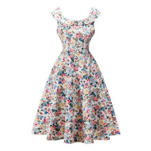Kostlich Floral Print Women Summer Dress Hepburn 50s 60s Vintage Dress Women 2017 A-Line Party Dresses With Belt Sundress Female