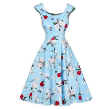 Kostlich Floral Print Women Summer Dress Hepburn 50s 60s Vintage Dress Women 2017 A-Line Party Dresses With Belt Sundress Female