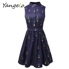 Summer Dress 2017 Women Dress flamingo dress  Unicorn Cactus Prints Casual High Waist Cute A Line Mini Dresses