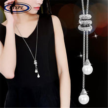 BYSPT Zircon Black Rose Flower Long Necklace Sweater Chain Fashion Metal Chain Crystal Flower Pendant Necklaces Adjusted