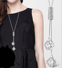 BYSPT Zircon Black Rose Flower Long Necklace Sweater Chain Fashion Metal Chain Crystal Flower Pendant Necklaces Adjusted