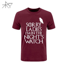 2017 Games Of Thrones Sorry Ladies I'm in the Night's Watch Bird T Shirt Men Funny Cotton Short Sleeve T-shirt Tshirt  Plus Size