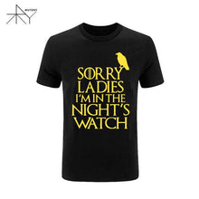 2017 Games Of Thrones Sorry Ladies I'm in the Night's Watch Bird T Shirt Men Funny Cotton Short Sleeve T-shirt Tshirt  Plus Size