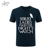2017 Games Of Thrones Sorry Ladies I'm in the Night's Watch Bird T Shirt Men Funny Cotton Short Sleeve T-shirt Tshirt  Plus Size