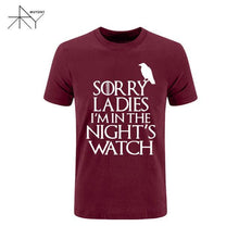 2017 Games Of Thrones Sorry Ladies I'm in the Night's Watch Bird T Shirt Men Funny Cotton Short Sleeve T-shirt Tshirt  Plus Size