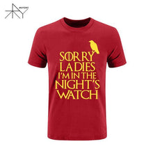 2017 Games Of Thrones Sorry Ladies I'm in the Night's Watch Bird T Shirt Men Funny Cotton Short Sleeve T-shirt Tshirt  Plus Size