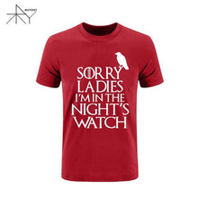 2017 Games Of Thrones Sorry Ladies I'm in the Night's Watch Bird T Shirt Men Funny Cotton Short Sleeve T-shirt Tshirt  Plus Size