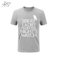 2017 Games Of Thrones Sorry Ladies I'm in the Night's Watch Bird T Shirt Men Funny Cotton Short Sleeve T-shirt Tshirt  Plus Size