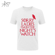 2017 Games Of Thrones Sorry Ladies I'm in the Night's Watch Bird T Shirt Men Funny Cotton Short Sleeve T-shirt Tshirt  Plus Size