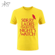 2017 Games Of Thrones Sorry Ladies I'm in the Night's Watch Bird T Shirt Men Funny Cotton Short Sleeve T-shirt Tshirt  Plus Size