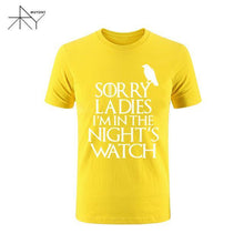 2017 Games Of Thrones Sorry Ladies I'm in the Night's Watch Bird T Shirt Men Funny Cotton Short Sleeve T-shirt Tshirt  Plus Size