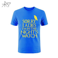 2017 Games Of Thrones Sorry Ladies I'm in the Night's Watch Bird T Shirt Men Funny Cotton Short Sleeve T-shirt Tshirt  Plus Size