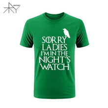 2017 Games Of Thrones Sorry Ladies I'm in the Night's Watch Bird T Shirt Men Funny Cotton Short Sleeve T-shirt Tshirt  Plus Size