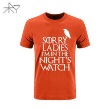 2017 Games Of Thrones Sorry Ladies I'm in the Night's Watch Bird T Shirt Men Funny Cotton Short Sleeve T-shirt Tshirt  Plus Size