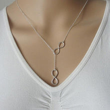NK609+ Hot Selling New Punk Minimalist Infinity Luck 8 Cross Leaf Pendants Necklaces For Women Jewelry Clavicle Chain Collier