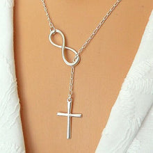 NK609+ Hot Selling New Punk Minimalist Infinity Luck 8 Cross Leaf Pendants Necklaces For Women Jewelry Clavicle Chain Collier