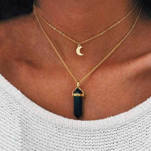 TOMTOSH 1PCnatural stone moon choker necklace fashion gold color crystal pendant necklace for women