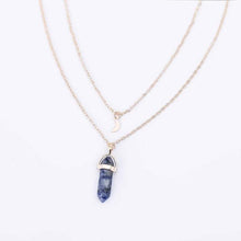 TOMTOSH 1PCnatural stone moon choker necklace fashion gold color crystal pendant necklace for women