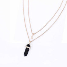 TOMTOSH 1PCnatural stone moon choker necklace fashion gold color crystal pendant necklace for women