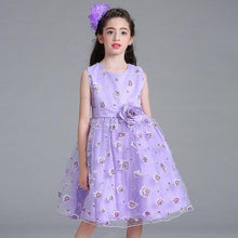 Retail flower dress in sashes for wedding party girls floral print dress first communion dresses Size:100-150  L619