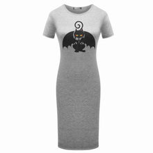 Originality Clothing Round Neck Short Sleeve Knee Length Elegant Pencil Dresses Summer Fashion Cute print Women cat Solid Dress