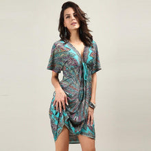 Plus Size Casual Women Dresses 2016 Summer Deep V Backless Sundresses Sexy Women Silk Dress Extra Large Beach Style Hot Sale