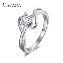 CACANA Cubic Zirconia Rings For Women Surround S Type Trendy Zinc Alloy Rings Jewelry Bijouterie Wholesale NO.R515
