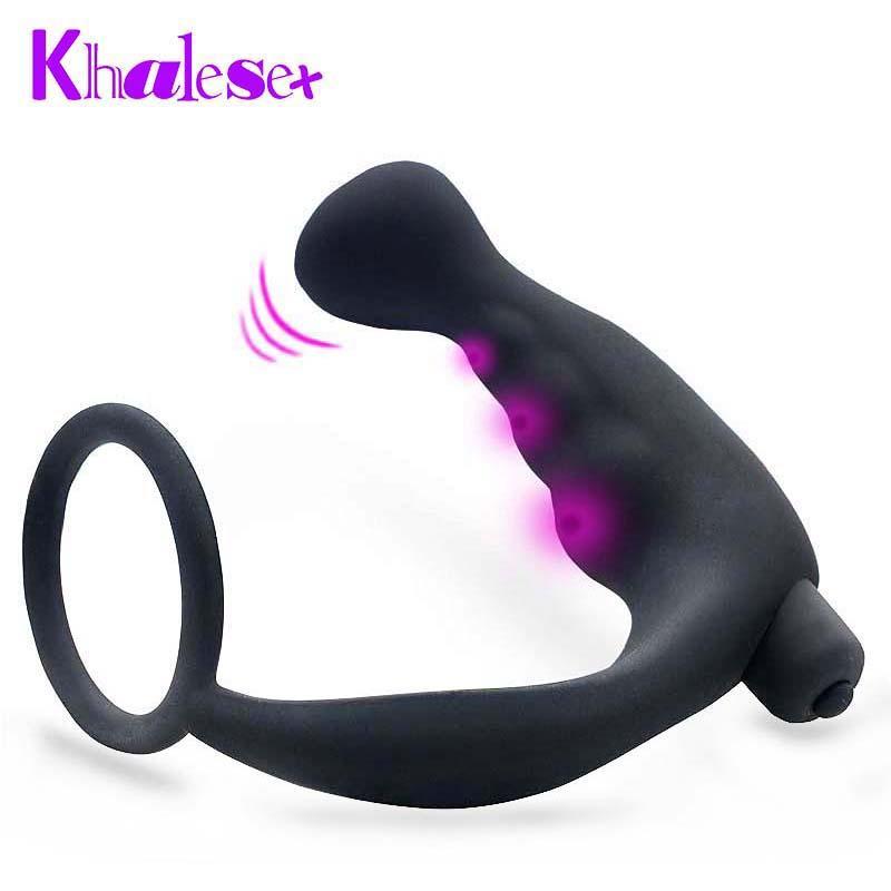 Fantasy Silicone Men Climax Prostate Massager Vibrator Delay 10 Speeds Anal Plug Vibration Masturbator Adult Male Anal Sex Toys