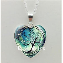 2016 New Divergent Heart Necklace Divergent Tree Pendant Jewelry Women Heart Necklace Art Glass Necklace HZ3