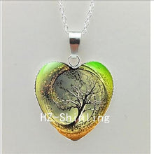 2016 New Divergent Heart Necklace Divergent Tree Pendant Jewelry Women Heart Necklace Art Glass Necklace HZ3