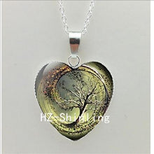 2016 New Divergent Heart Necklace Divergent Tree Pendant Jewelry Women Heart Necklace Art Glass Necklace HZ3