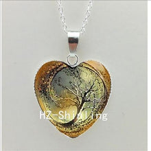 2016 New Divergent Heart Necklace Divergent Tree Pendant Jewelry Women Heart Necklace Art Glass Necklace HZ3
