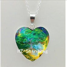 2016 New Divergent Heart Necklace Divergent Tree Pendant Jewelry Women Heart Necklace Art Glass Necklace HZ3