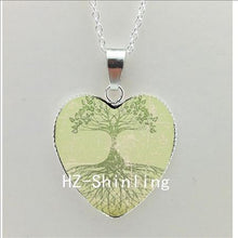 2016 New Divergent Heart Necklace Divergent Tree Pendant Jewelry Women Heart Necklace Art Glass Necklace HZ3