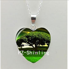 2016 New Divergent Heart Necklace Divergent Tree Pendant Jewelry Women Heart Necklace Art Glass Necklace HZ3