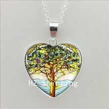2016 New Divergent Heart Necklace Divergent Tree Pendant Jewelry Women Heart Necklace Art Glass Necklace HZ3