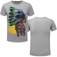 2016 Fashion Brand New men's T-shirt Indian Print t shirt Casual loose fit Short Sleeve O-neck Tops Tees male tshirt TX80 R