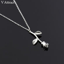 V Attract Bijoux Femme Collier 2017 New Pink Gold Rose Flower Statement Necklace Women Charm Maxi Choker Boho Jewelry