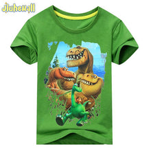 2017 Summer Boy Girl Dinosaur Pattern Short SleeveS T-Shirt Kids 100%Cotton White shirts For Kids Cartoon Print Clothes ACY003